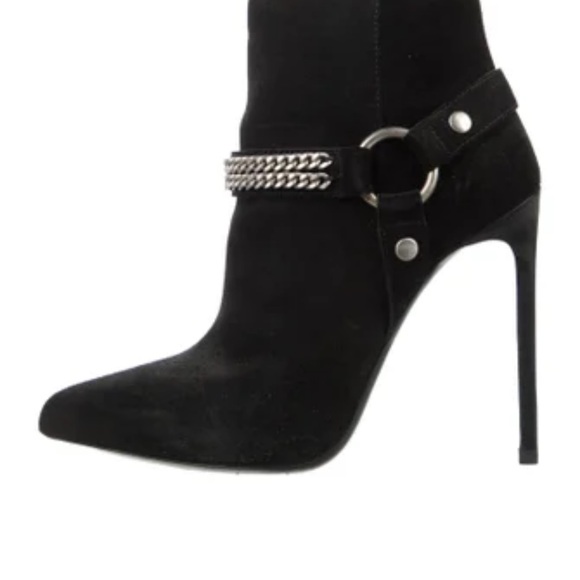 Saint Laurent Paris ankle boots suede with chain authentic - Picture 11 of 16